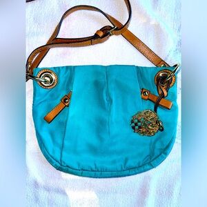 Vince Camuto Turquoise and Brown Crossbody purse